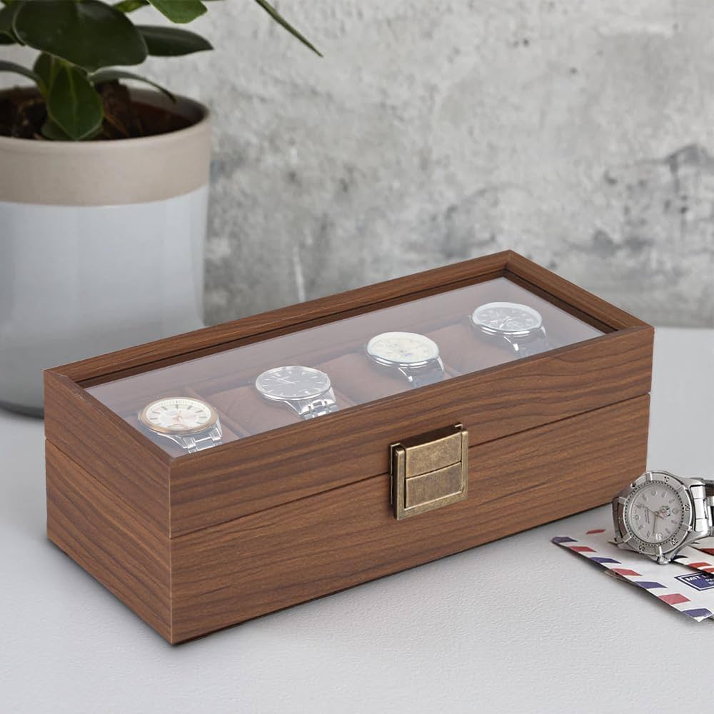 大人気高級時計ケース 木製 腕時計 収納ケース 4本収納 Amazon.co.jp