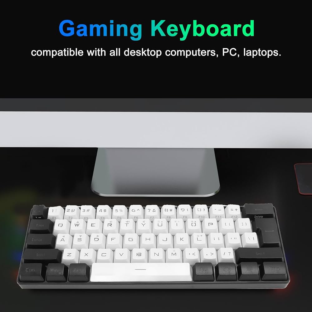 Amazon.co.jp: 60% ミニゲーミングキーボード、61 キー RGB バック