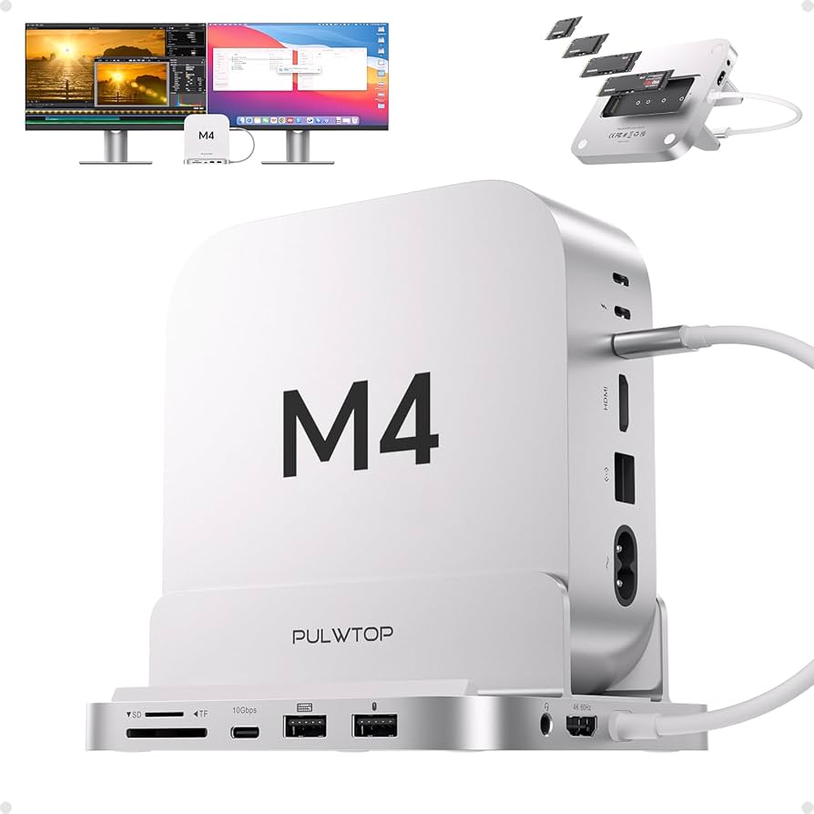 Amazon | PULWTOP 9 in 1 USB C ハブ Mac Mini M4/ M4 Pro 2024用
