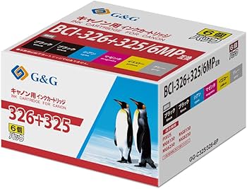 Amazon.co.jp: G&G キヤノン 互換 インク BCI-326+325-6MP 残量表示
