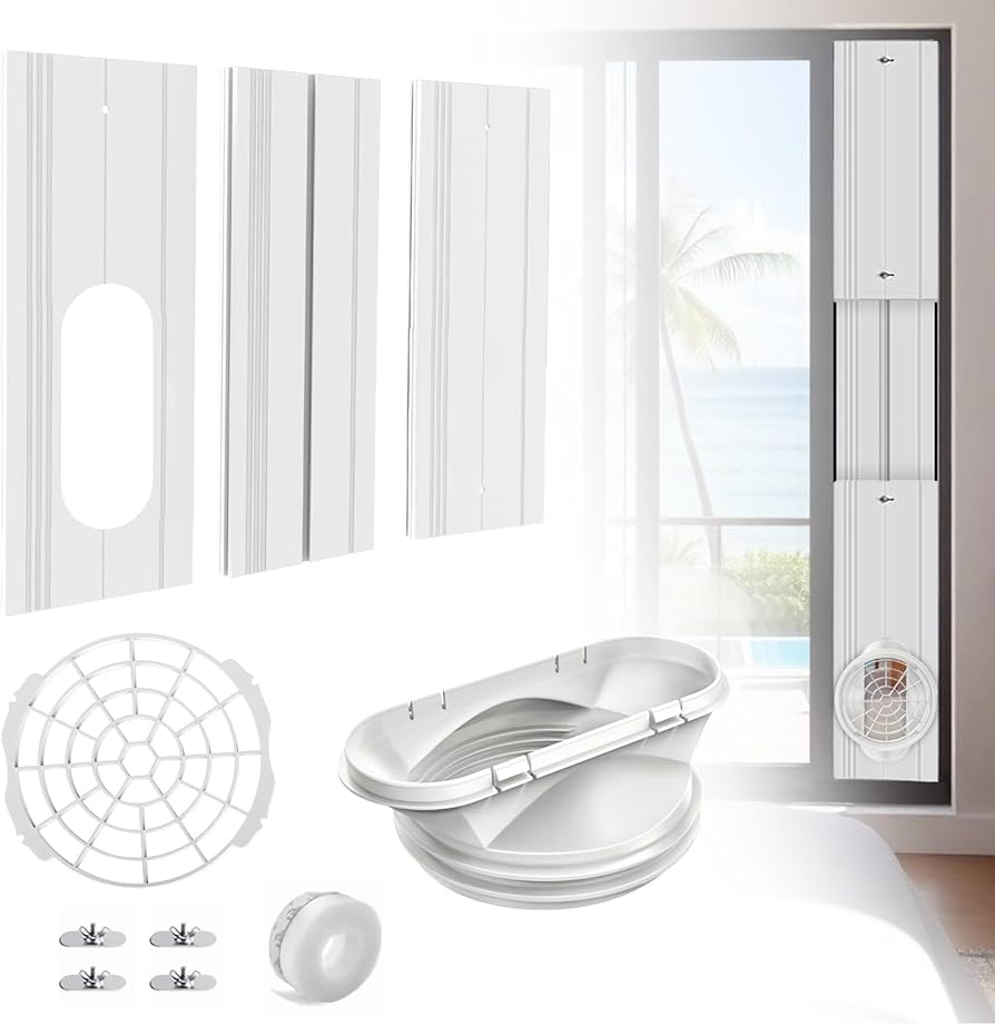 Amazon.co.jp: 窓用ダクトパネル 3枚セット 窓枠高さ43～117cm対応