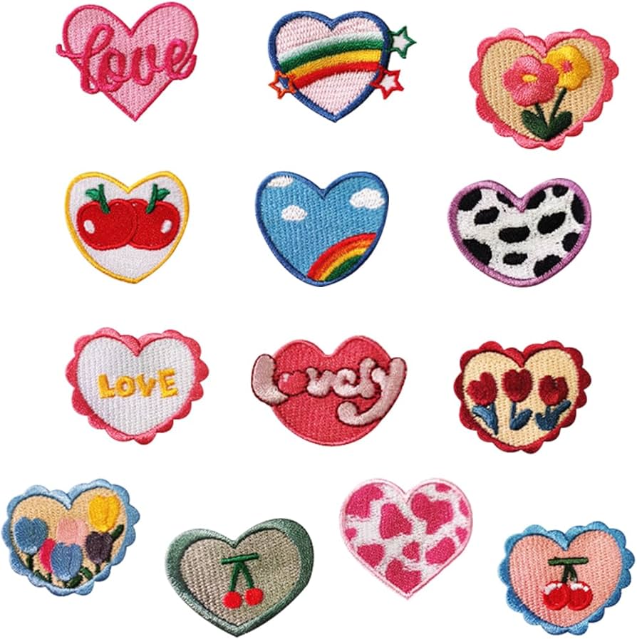 Amazon.co.jp: Voyyphixa 刺繍 ワッペン ハート アップリケ パッチ