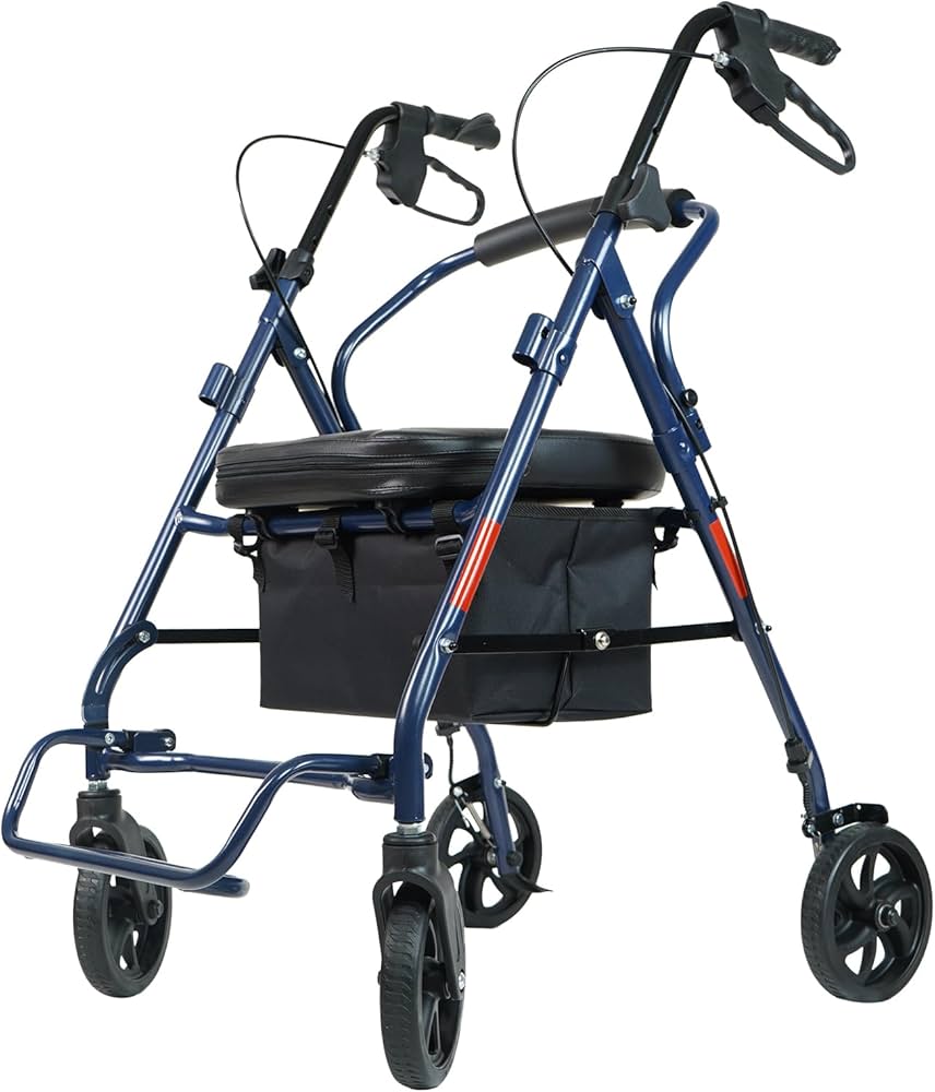 Amazon | Fkstyle【折りたたみ式4輪シルバーカー】おしゃれ 広々座面