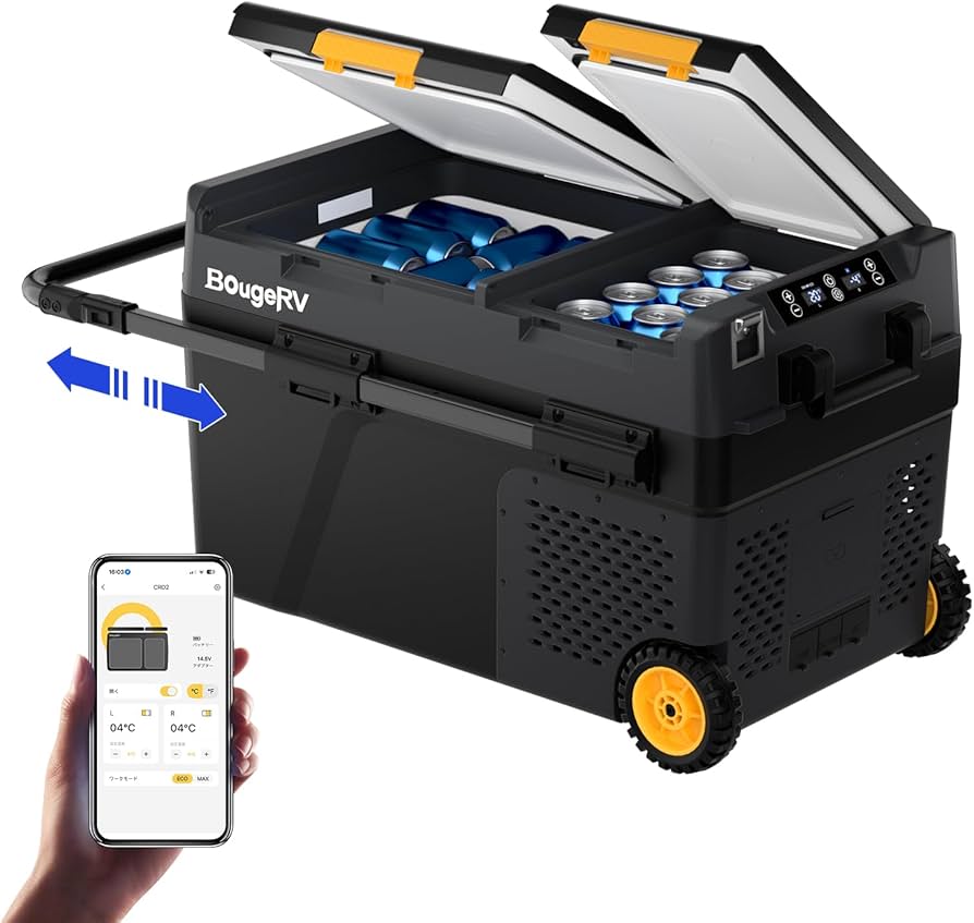 Amazon.co.jp: BougeRV ポータブル冷蔵庫 車載冷蔵庫 ポータブル冷凍庫