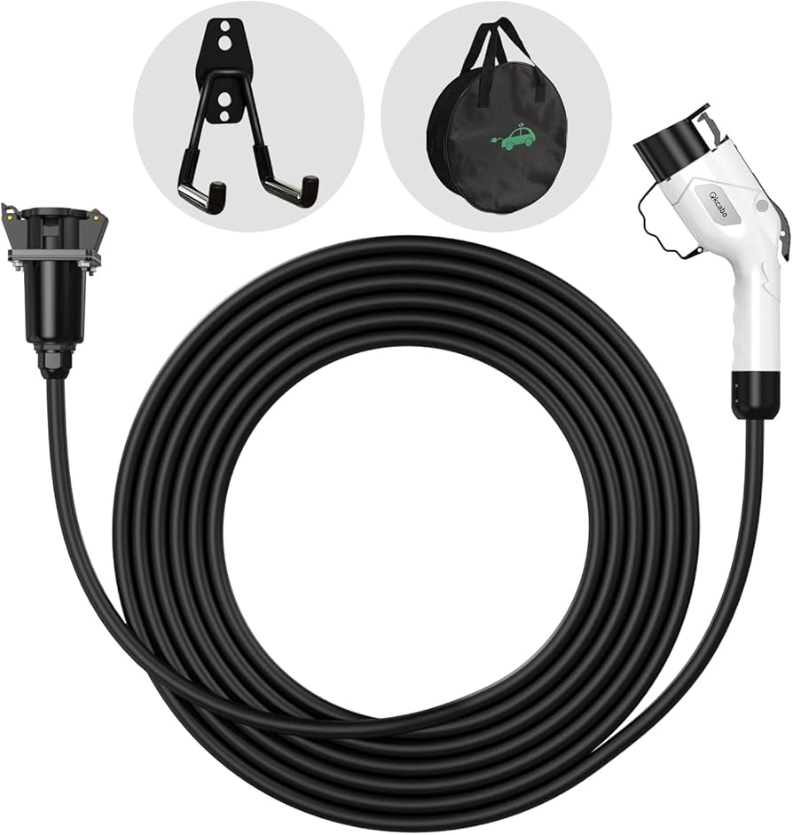 Amazon.co.jp: 100-240V 電気自動車充電器延長ケーブル、16A 6M EV充電