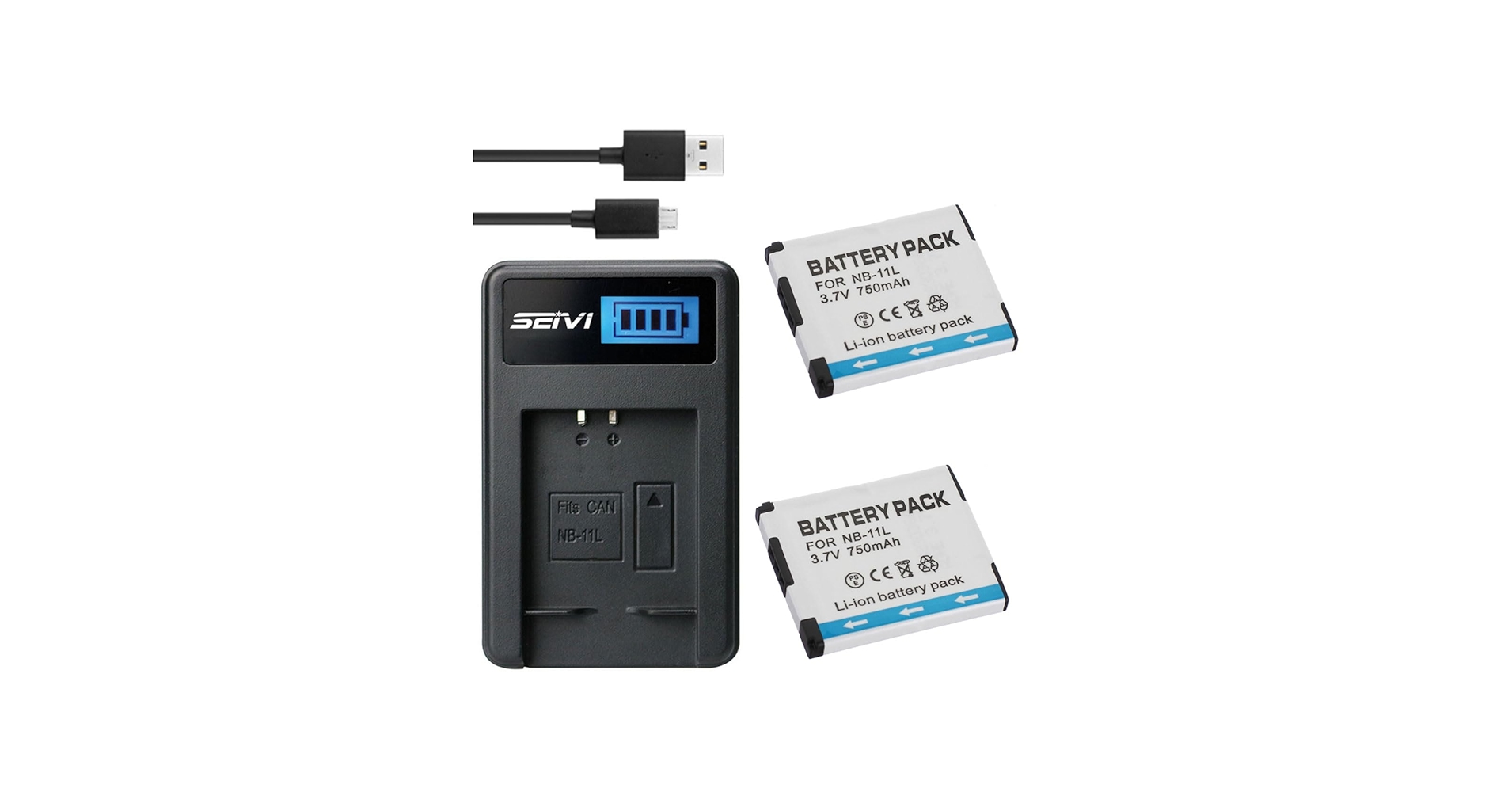 Amazon.com: BnvxR Battery (2-Pack) and Charger for Canon PowerShot