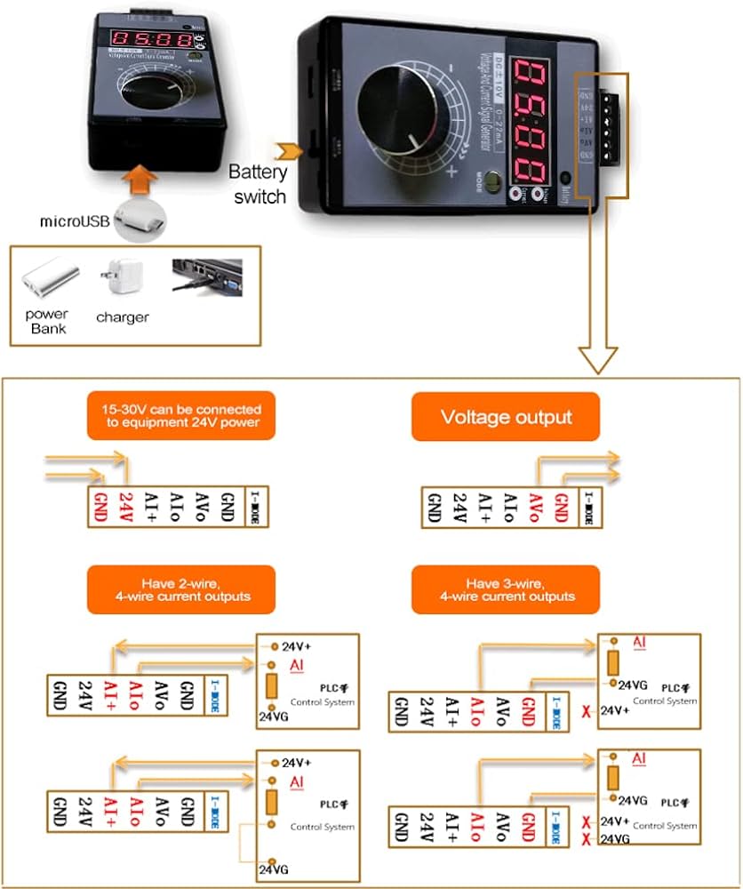 Amazon.co.jp: YUEFU ポータブル信号発生器、ポータブル高精度0-5V 0