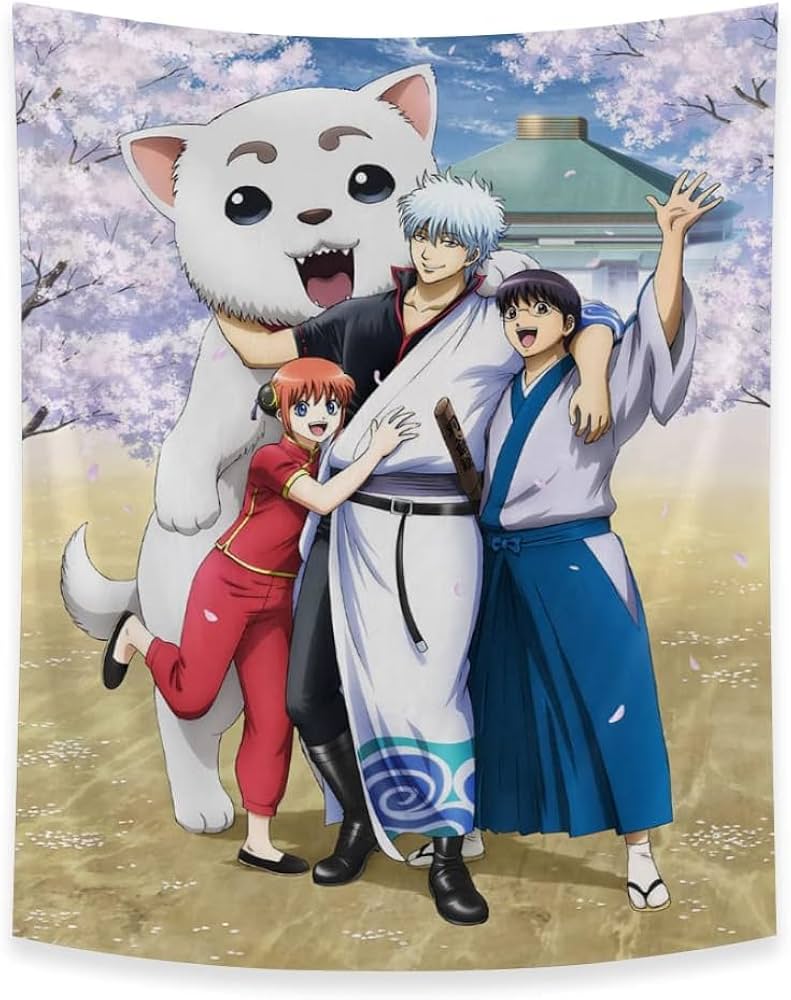 Amazon.co.jp: 银魂 银魂 伊丽莎白 挂毯 万事屋银 坂田银时 志村新八