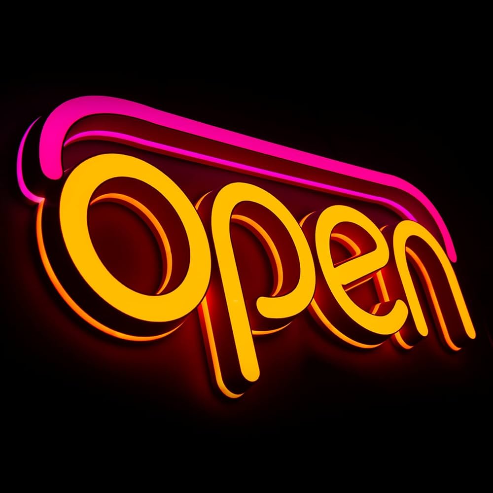 Amazon | Anrookie LEDオープンサイン ビジネス用 22 x 13インチ