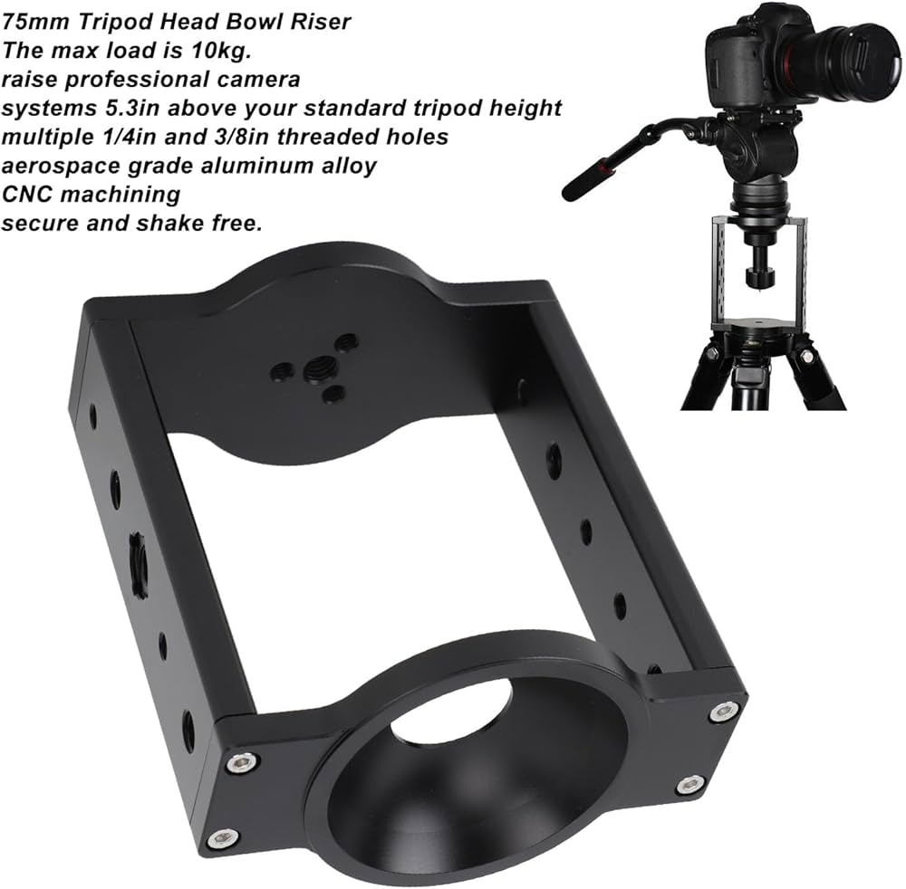 Amazon | 75mm三脚ヘッドボウルライザー、アルミニウムハーフボール