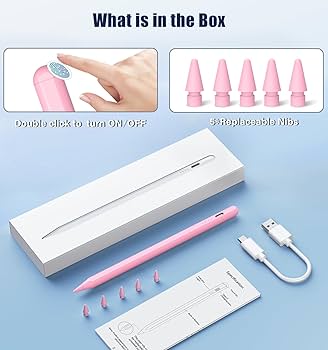 Pink Stylus Pen for iPad,35 mins Fast Fully Charging for Apple