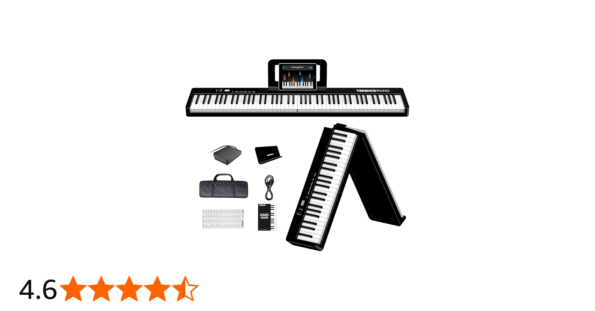 Amazon | TERENCE 電子ピアノ 88鍵盤 折り畳み式 10Wデュアル