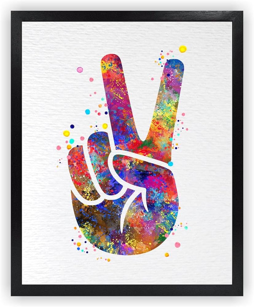 Amazon.com: Dignovel Studios 8X10 Unframed Peace Hand Sign Gesture