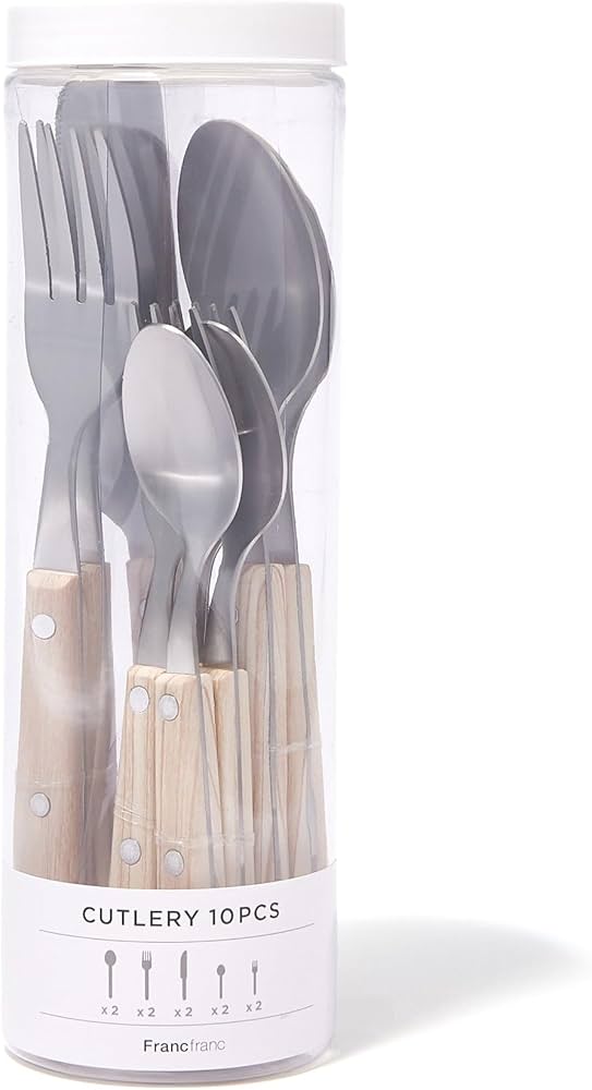 Amazon｜Francfranc フランフラン カトラリー 10点セット ウッド