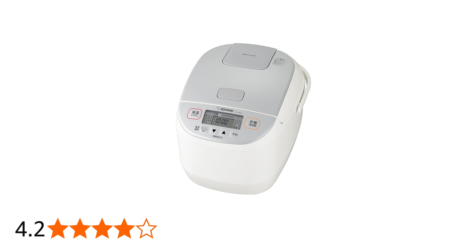 Amazon | 象印マホービン 炊飯器 1升 ホワイト NL-DB18-WA | 象印