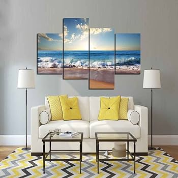 Amazon.co.jp: 美しい日の出 ビーチ 海 波 絵 ウォールアート リビング