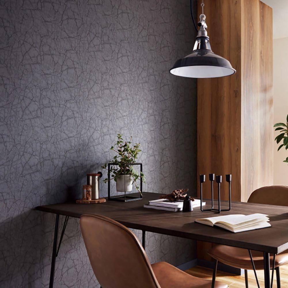 Amazon | 壁紙屋本舗 壁紙 のりなし クロス コンクリート 黒 ブラック