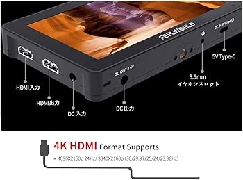 Amazon | Feelworld F5 Pro V4 6インチ3D LUTタッチスクリーンDSLR