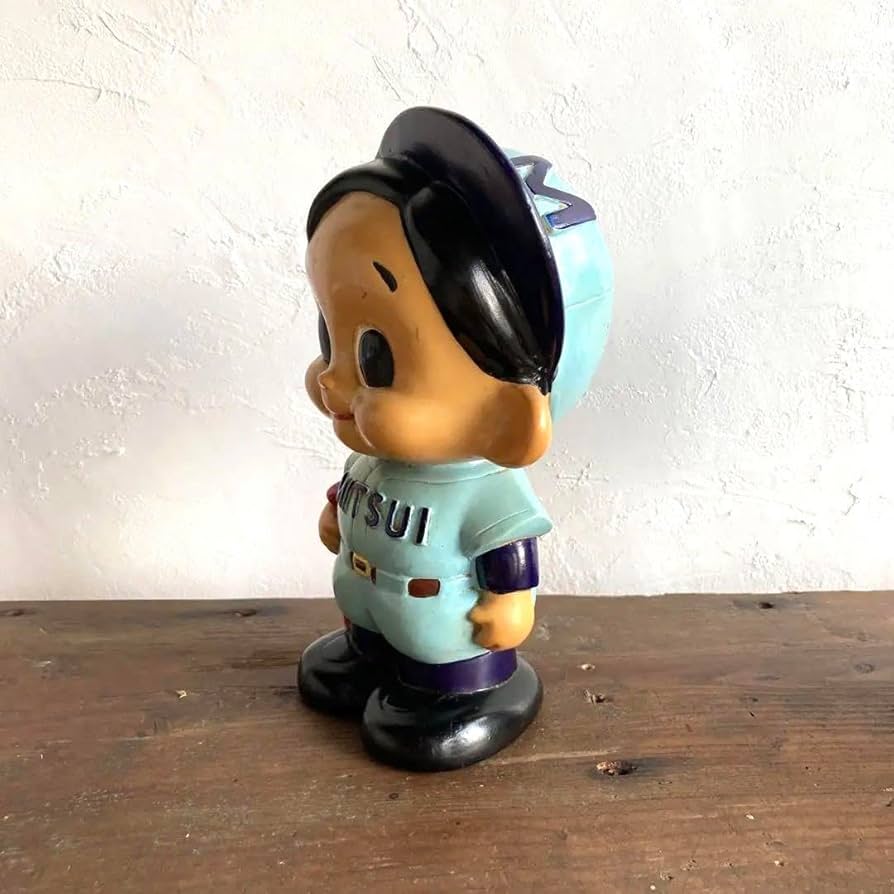 Amazon.co.jp: 三井銀行 貯金箱 ソフビ人形 ホームラン坊や 野球 昭和