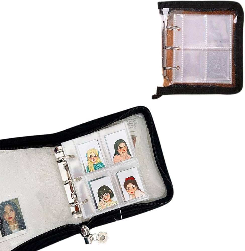 Amazon | 【LINAXYZ】3穴 ミニバインダー トレカ シール チェキ 缶