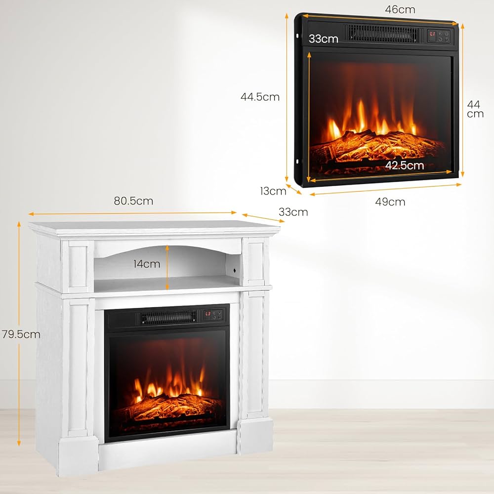 DORTALA 81CM Electric Fireplace with Mantel, 5000BTU Freestanding