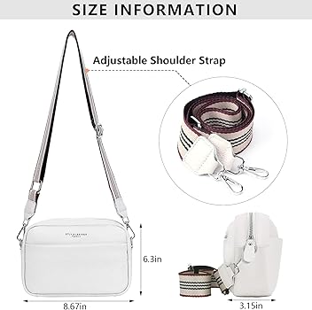 Amazon | 女性用クロスボディバッグ 本革 ワイドストラップ ショルダー