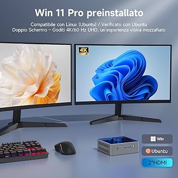 BMAX Mini PC Intel N97 (fino a 3,6 Ghz) 16GB RAM 512GB M.2 SSD Win