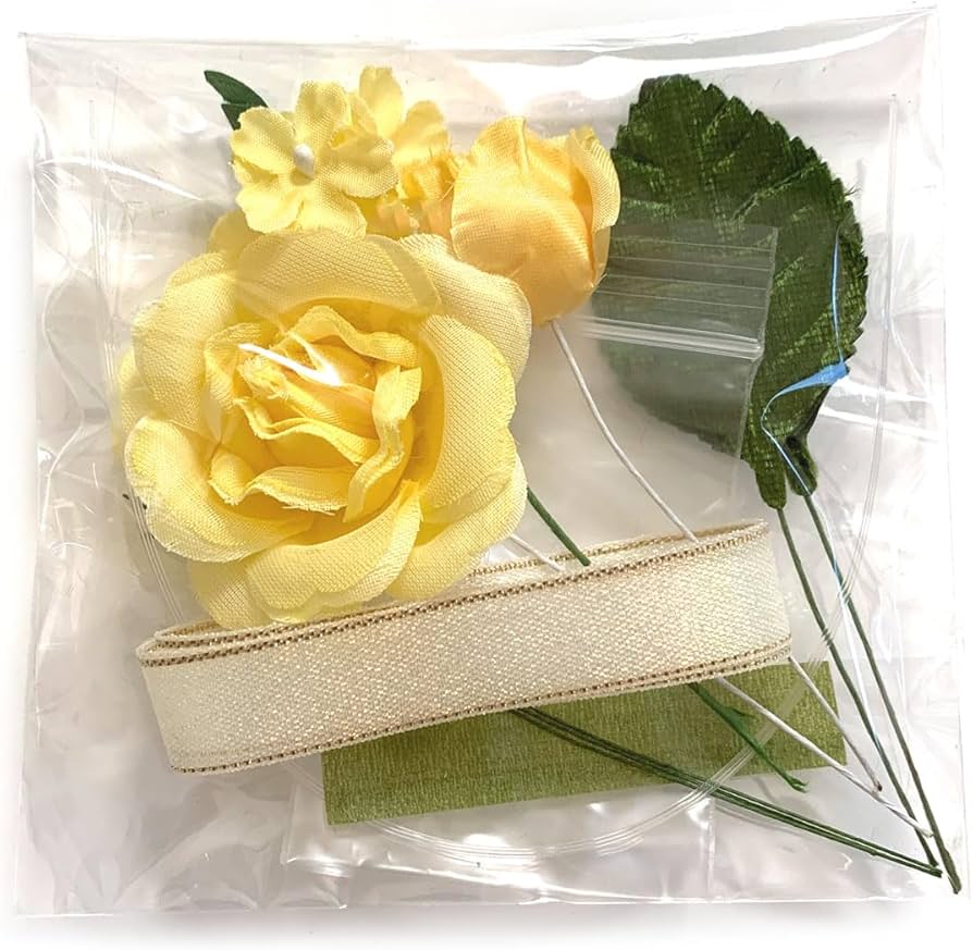 Amazon | ピュアローズのコサージュキット (イエロー) | フラワー