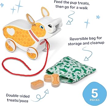 Amazon.com: Melissa & Doug Feed, Walk & Poo Pup Wooden Preschool