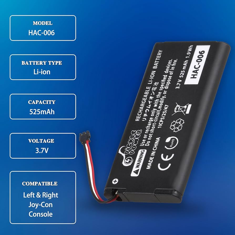 Amazon.com: Pickle Power Joy Con Battery Replacement, 2pcs HAC-006