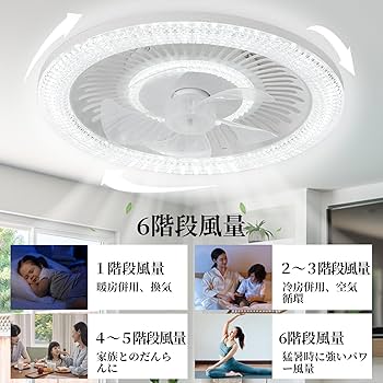 Amazon.co.jp : シーリングファンライト ZXhome 50cm 扇風機 一台二役