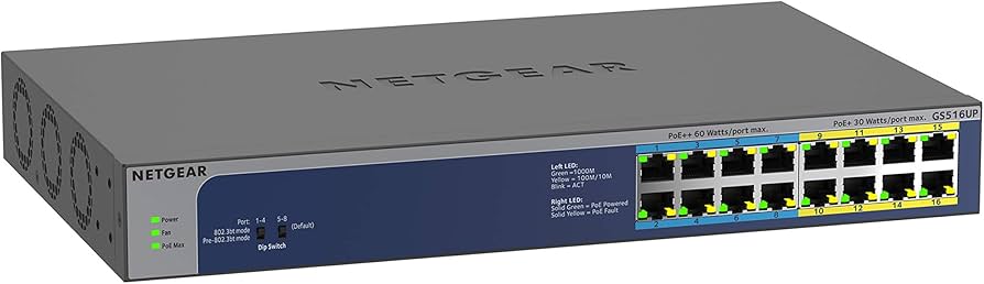 Amazon.com: NETGEAR 16-Port Gigabit Ethernet Unmanaged 380W PoE