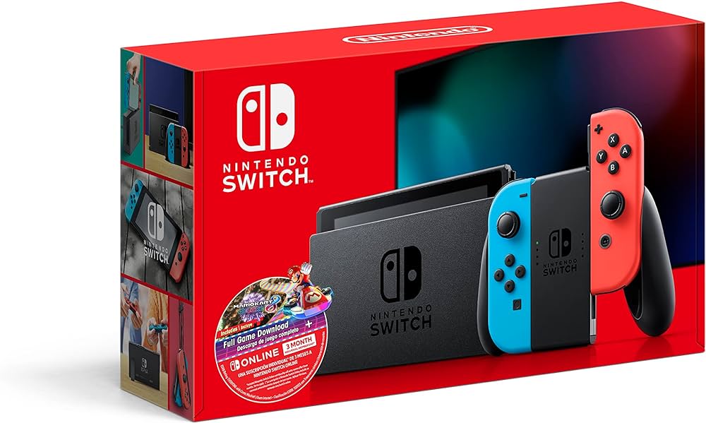 Amazon.com: Nintendo Switch w/Neon Blue & Neon Red Joy-Con + Mario