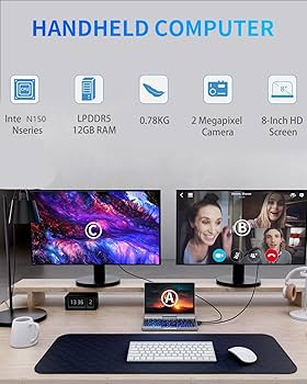 Amazon.com: KOOFORWAY 8 Inch 2-in-1 Mini Laptop,HD Rotatable Touch