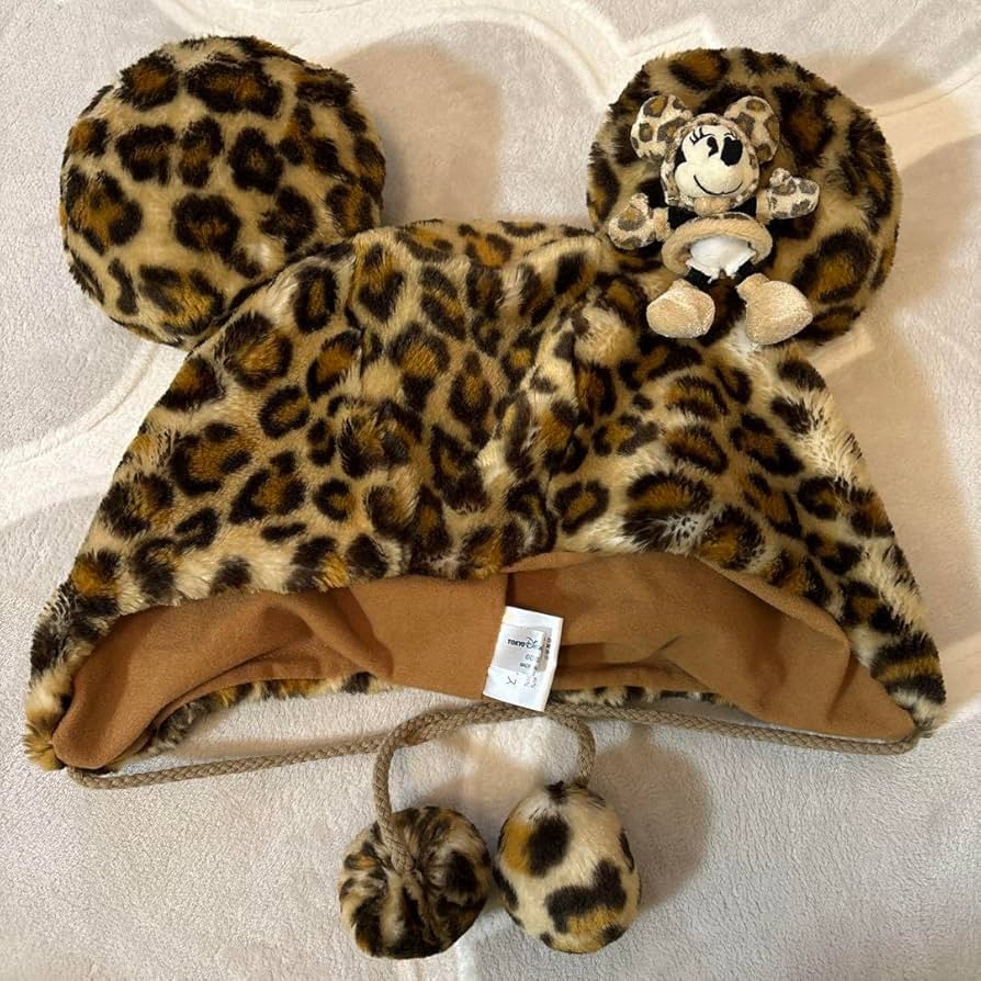 ヒョウ柄 ミニー マフラーファンキャップ ディズニー ミニーマウス