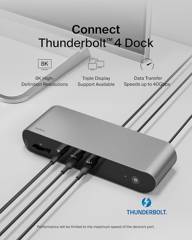 Amazon.com: Belkin Thunderbolt 4 Docking Station with 90W Power