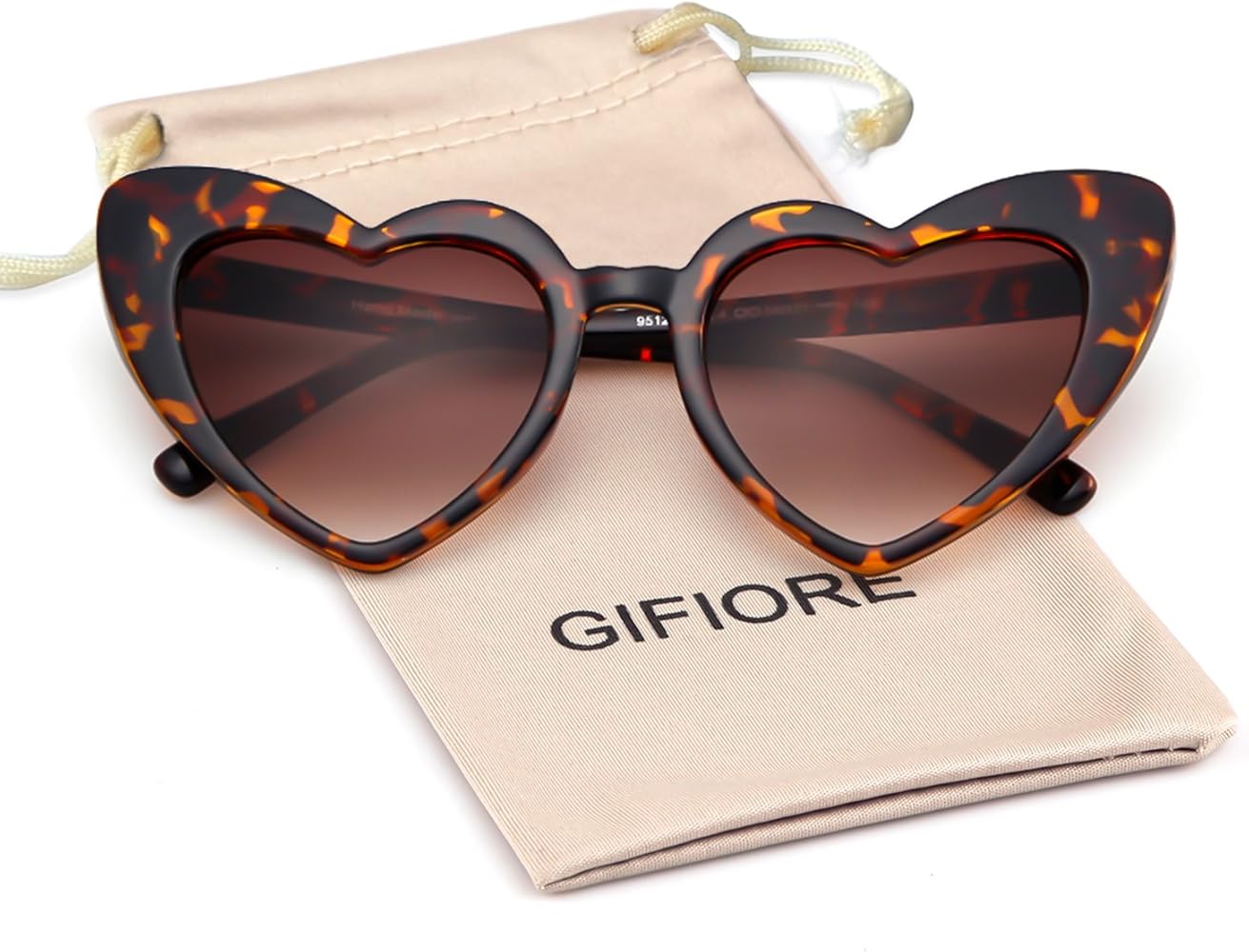 GIFIORE Heart Sunglasses Vintage Retro Oversized Cat Eye Heart