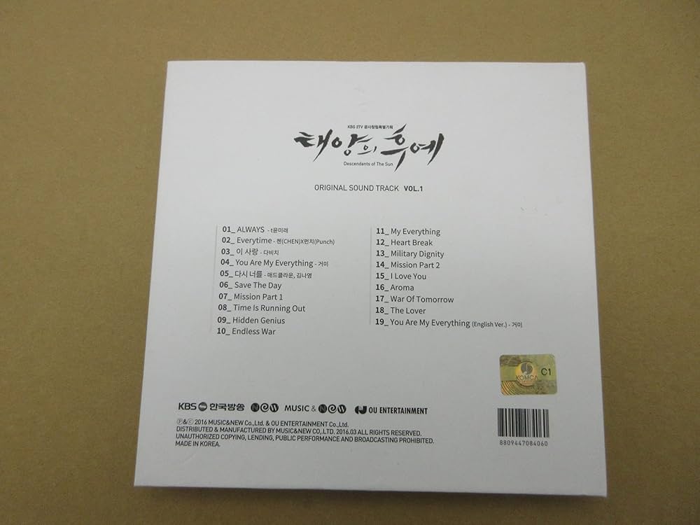 Amazon.co.jp: 太陽の末裔 OST Vol.1 (KBS TVドラマ) (韓国盤): Music