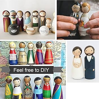 Amazon.com: HOIGON 30 PCS 3.5 Inch Wooden Peg Dolls, 90mm