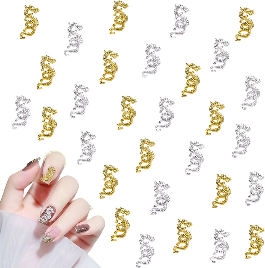 Amazon | ネイルパーツ 龍 40個セット 3D 立体 干支 辰 ネイルパーツ