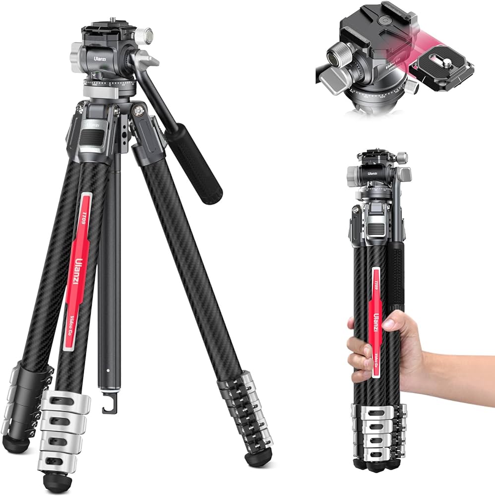 Amazon | Ulanzi VideoGo カーボン三脚 カメラ三脚 ビデオ雲台 5段階