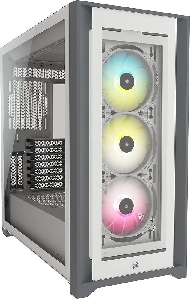 Amazon | CORSAIR iCUE 5000X RGB ミドルタワー ATX ケース、ホワイト