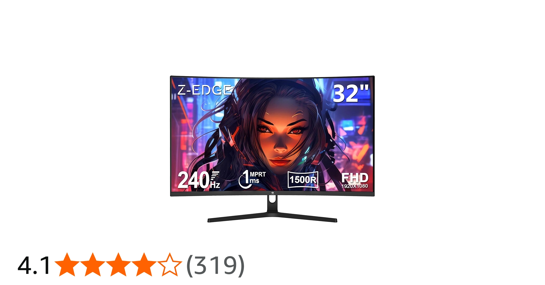 Amazon.co.jp: Z Z-Edge 32インチ ゲーミング モニター 240Hz 1ms 曲面