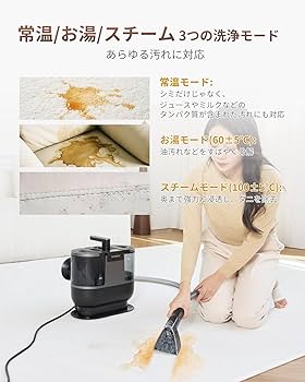 Amazon | 【100℃高温蒸気×16000Pa超強吸引力】SOLEMOOD カーペット