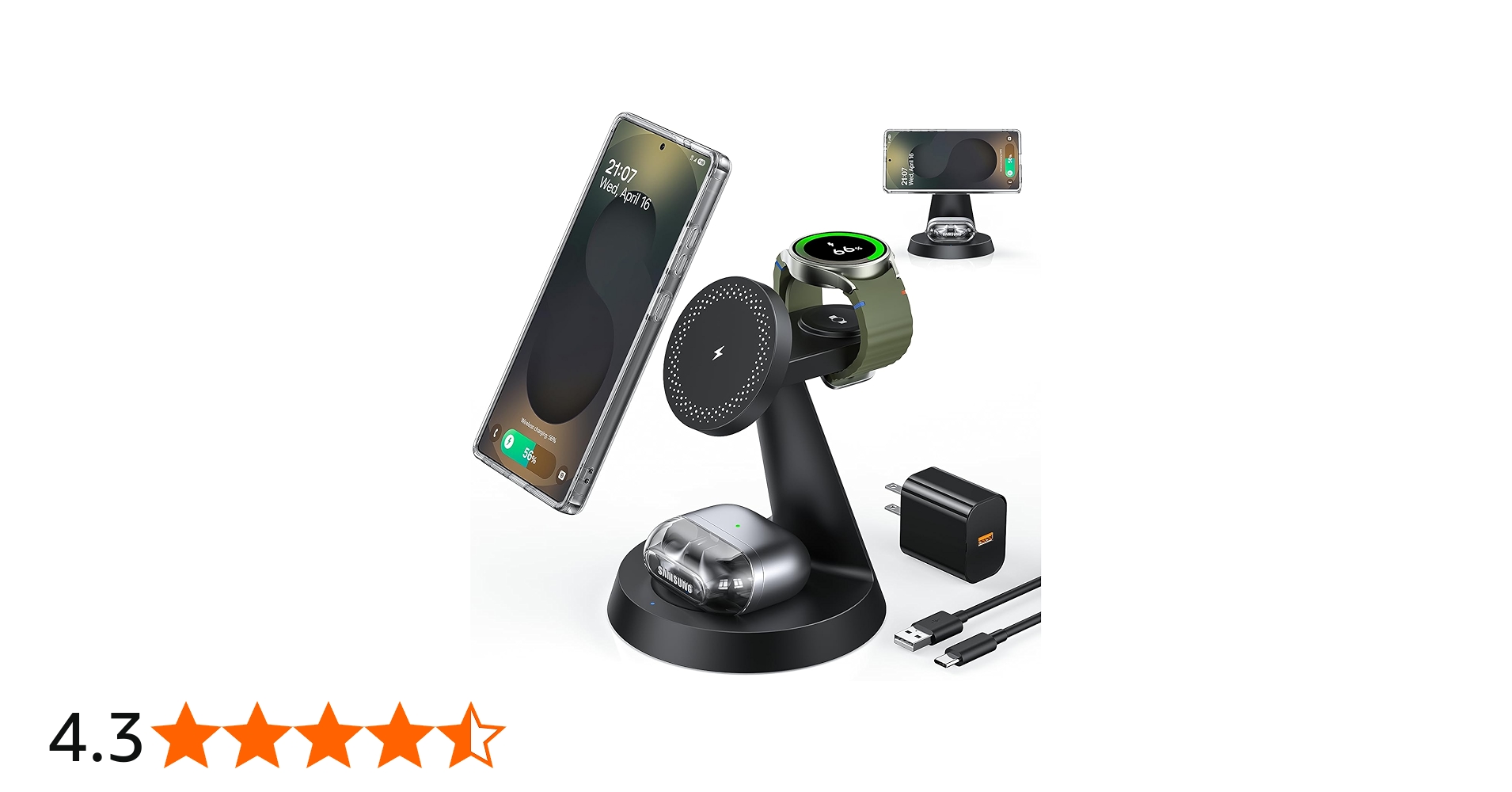 Amazon.co.jp: Meifigno Samsung用3 in 1磁気ワイヤレス充電器、Galaxy