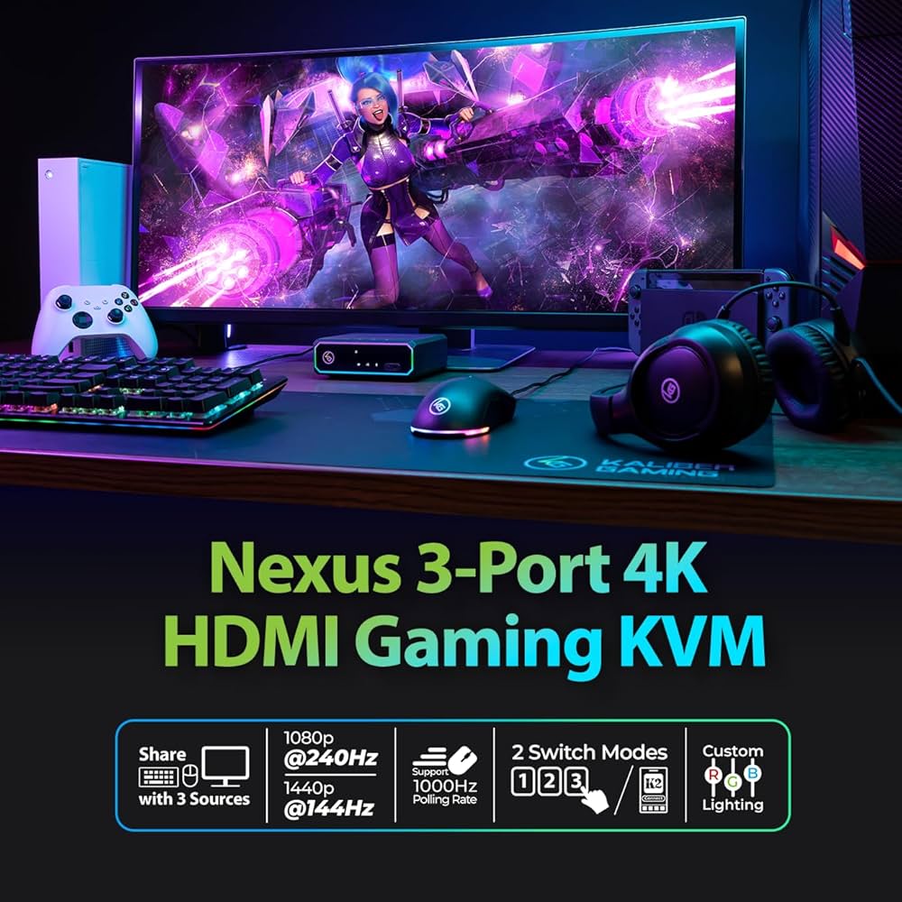 Amazon.com: IOGEAR Nexus 3-Port 4K HDMI Gaming KVM Switch