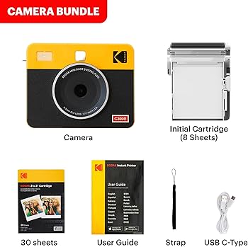 Amazon.com: KODAK Mini Shot 3 Retro 4PASS 2-in-1 Instant Digital