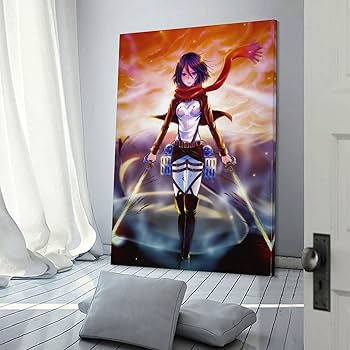 Amazon.co.jp: 進撃の巨人 ミカサ アニメポスター 2 キャンバスアート