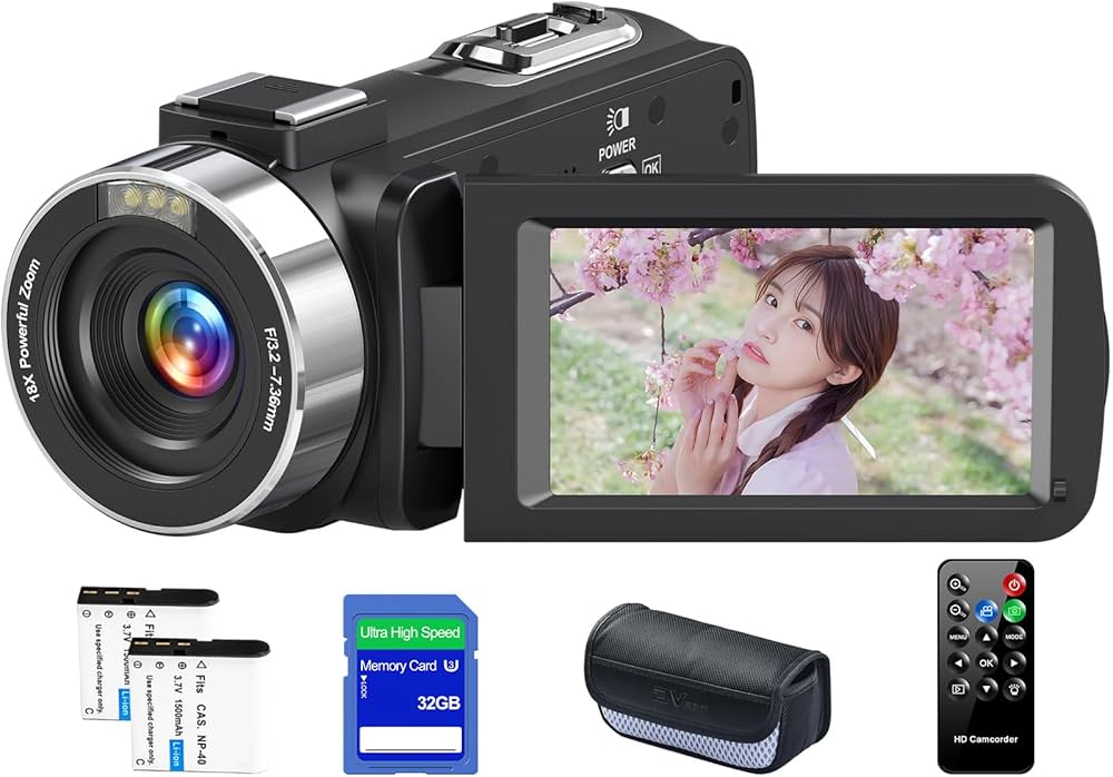 Amazon | ビデオカメラ 4K録画 YouTubeカメラ 3.0インチIPS HD画面 270