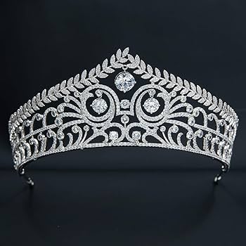 Amazon.com : Classic Zirconia Royal Replica Tiara for Wedding